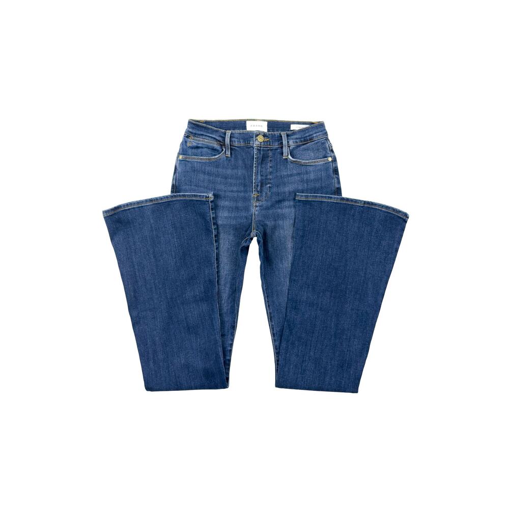 FRAME Le High Flare Jeans 28 Dublin Dark Wash High Rise 34" LHF865 - Picture 5 of 11